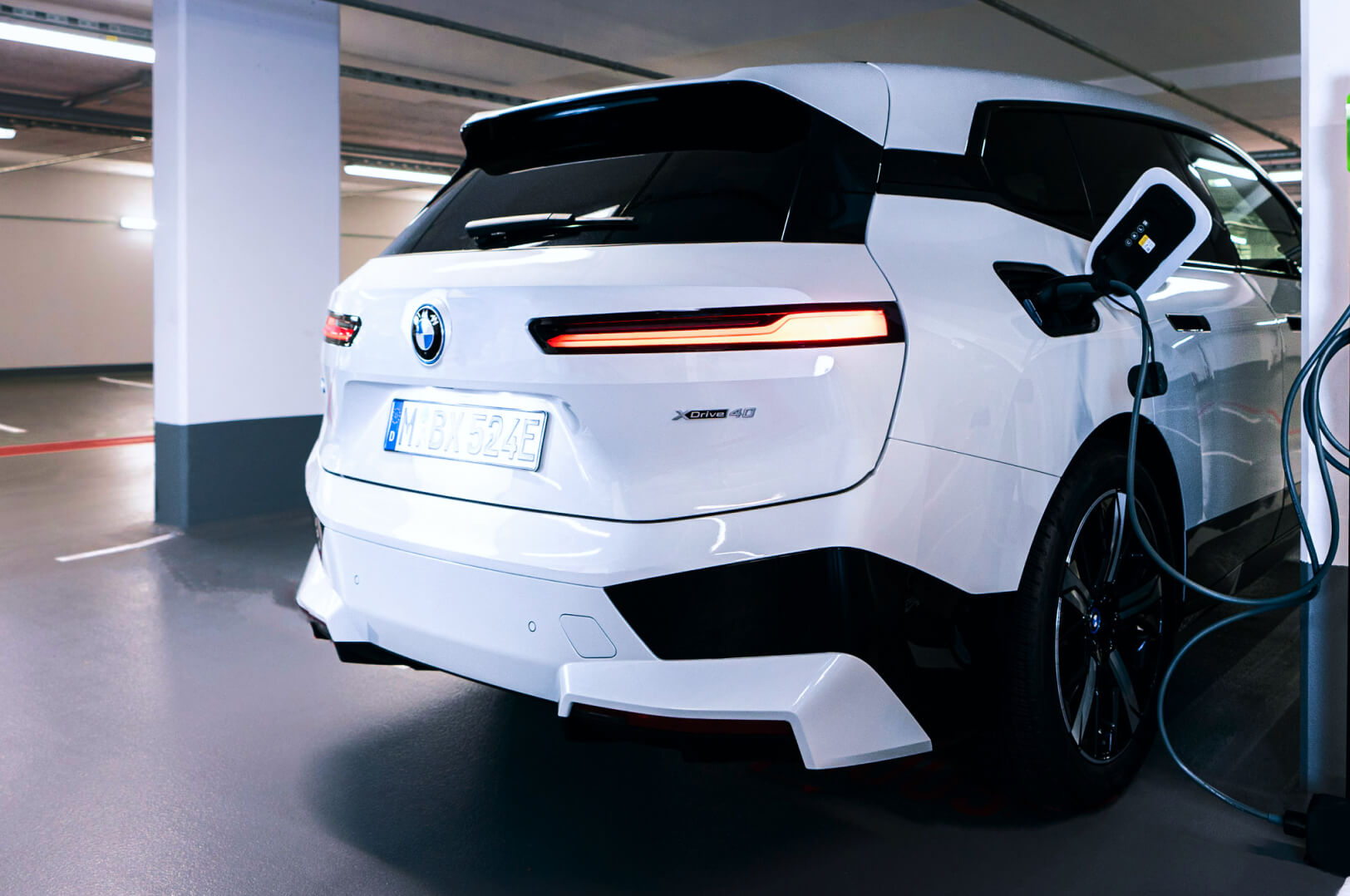 EV charging in underground parking garage